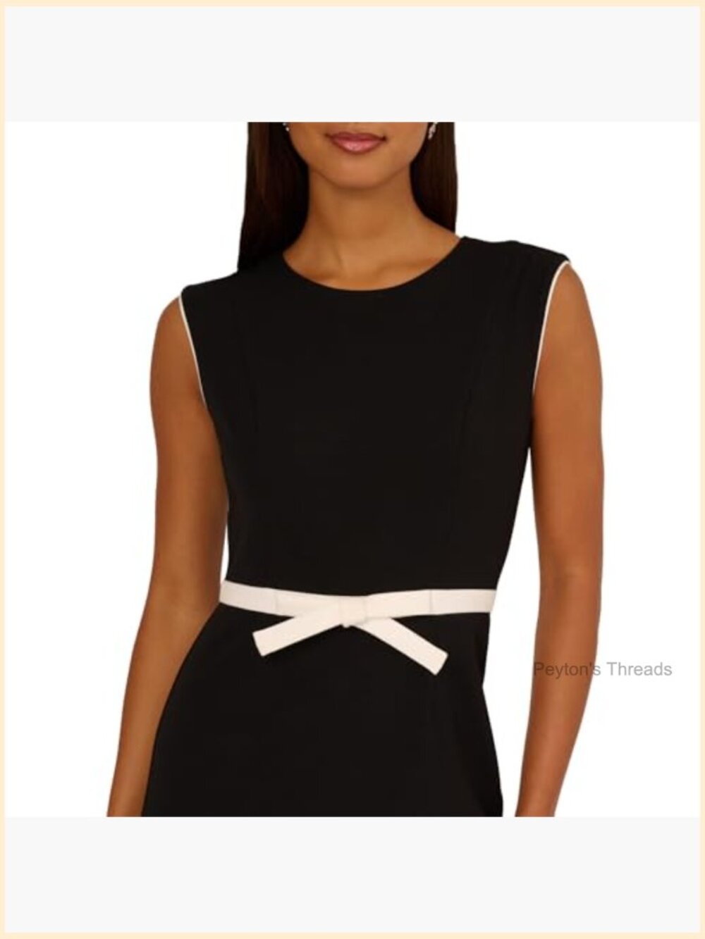 Midi Sheath Dress with Bow Detailing Boat Neck - Picture 4 of 5